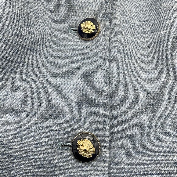 Talbots Easy Blue Knit Blazer Contrast Lining Crest Buttons Notch Collar 16 NWOT - Picture 8 of 10
